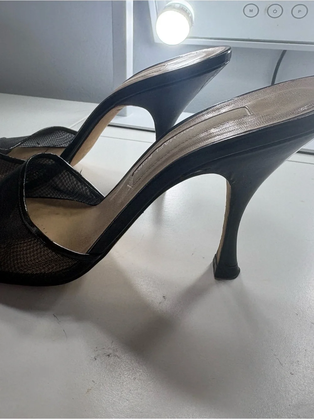 Michael Kors Black Mesh Slide Heels